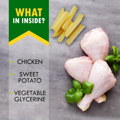 Sweet Potato Dog Treats & Chicken Jerky Wraps 10.6 Oz - Dog Food & High Protein Soft Chews for Large, Medium & Small Breeds - Natural Healthy Training Strips & Rawhide Free Snacks – Puppy Treats