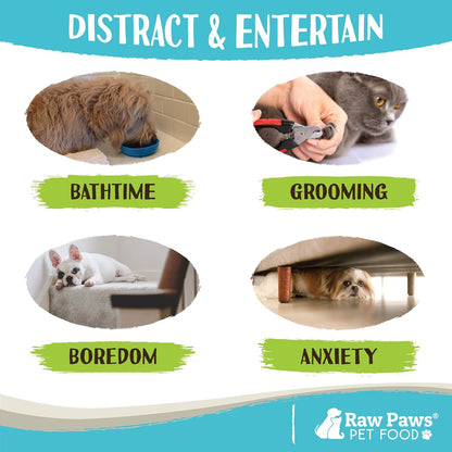 Raw Paws Licking Mat Bowl - Bathing, Shower & Grooming Distraction Mat for Dogs with Suction - Boredom & Anxiety Reducer - Great for Yogurt, or Peanut Butter - Fun Alternative Dog Slow Feeder Bowl