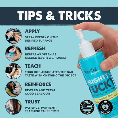 Mighty Paw Waggables Yucky No Chew Spray for Dog (Made in The USA) | Bitter Apple Sprayer for Pets to Stop Chewing. Dog Repellent Spray for Furniture. Anti Chew Sprayer Pets. (8 oz)