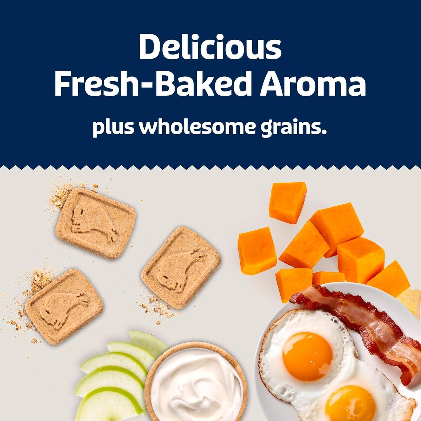 Blue Buffalo Health Bars Crunchy Dog Biscuits, Variety Pack, Bacon, Egg & Cheese, Apple & Yogurt, Pumpkin & Cinnamon, 16-oz Bags