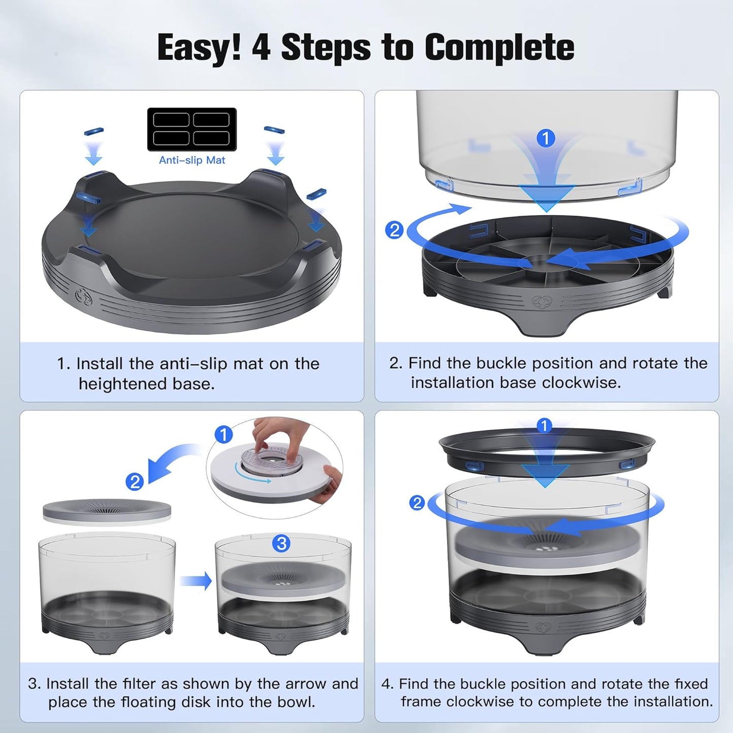 UPSKY 5.5L Dog Water Bowl,186oz Large Capacity, No Spill Anti-Slip Slow Drinking Pet Feeder for Messy Drinkers