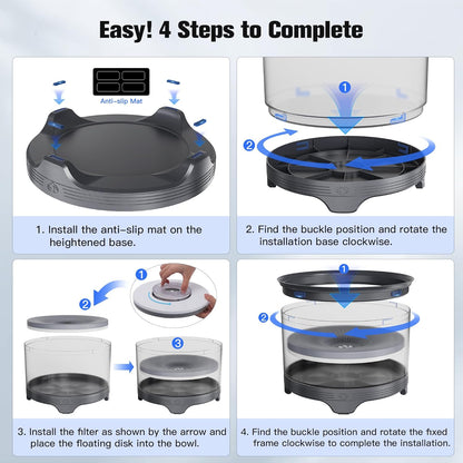 UPSKY 5.5L Dog Water Bowl,186oz Large Capacity, No Spill Anti-Slip Slow Drinking Pet Feeder for Messy Drinkers