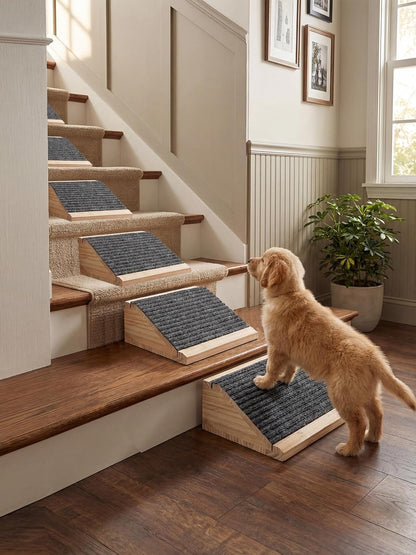 Dog Ramp for Stairs, Non-Slip Dog Stairs, Low-Angled Pet Ramps for Small Dogs and Cats, Medium Dogs, Step and Stair Assist for Injured and Older Pets, 2 Pack