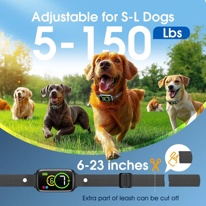 1S Stop Barking Smart Dog Bark Collar, Humane Anti Barking Device with Beep & Vibration, 7 Adjustable Sensitivity, Ultra-Light Bark Collar for Small Medium Large Dogs IP67 Waterproof Indoor Outdoor