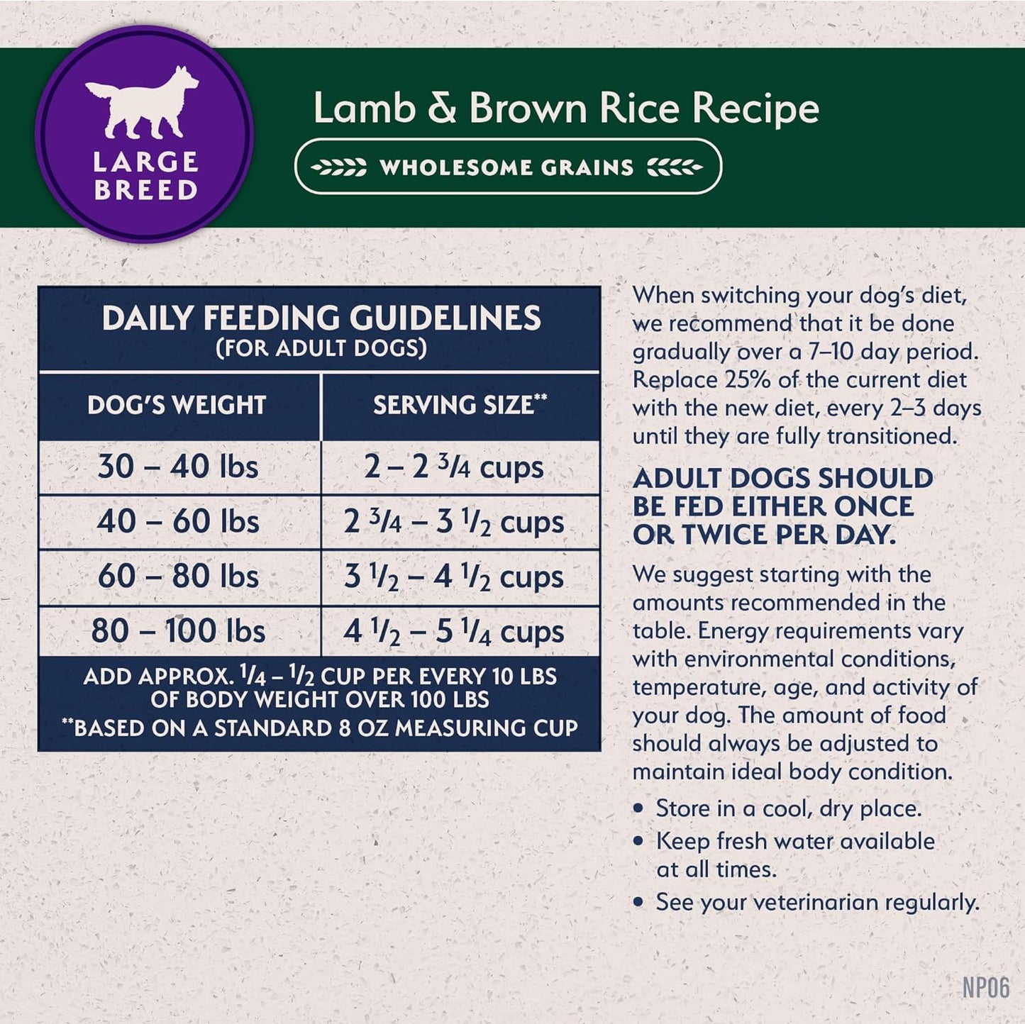 Natural Balance Limited Ingredient Large Breed Adult Dry Dog Food with Healthy Grains, Lamb & Brown Rice Recipe, 26 Pound (Pack of 1)