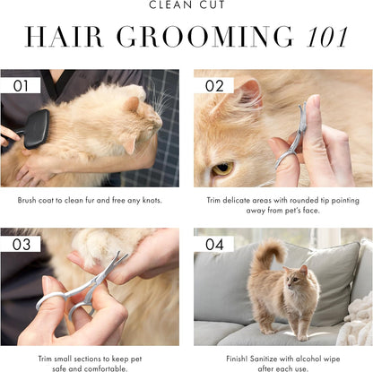 Tweezerman Pet Grooming Scissors, Stainless Steel Rounded Tip Trimming Shears for Dogs and Cats