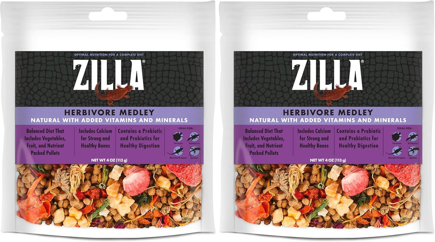 Zilla Pet Reptile Herbivore Food Medley Diet, 4 oz (Pack of 2)
