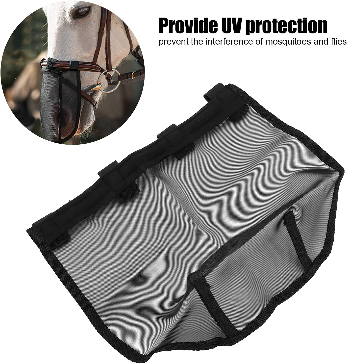 Horse Nose Cover, Breathable Teslin Fly Mask for Horses Face and Nose Protect, Comfortable Elastic Nose Net for Riding, Training and Competitions