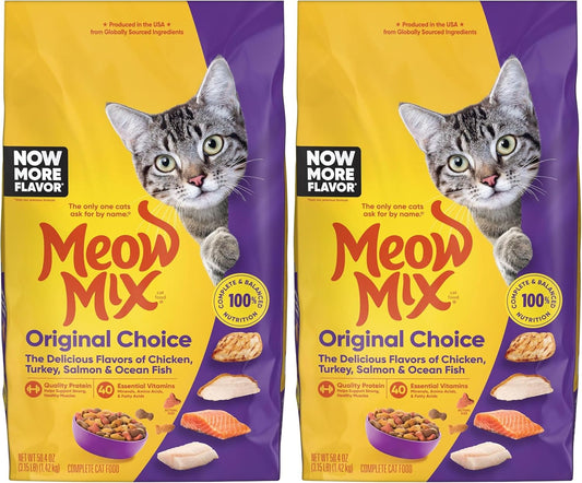 Meow Mix Original Choice Dry Cat Food, 3.15 Pounds (Pack of 2)