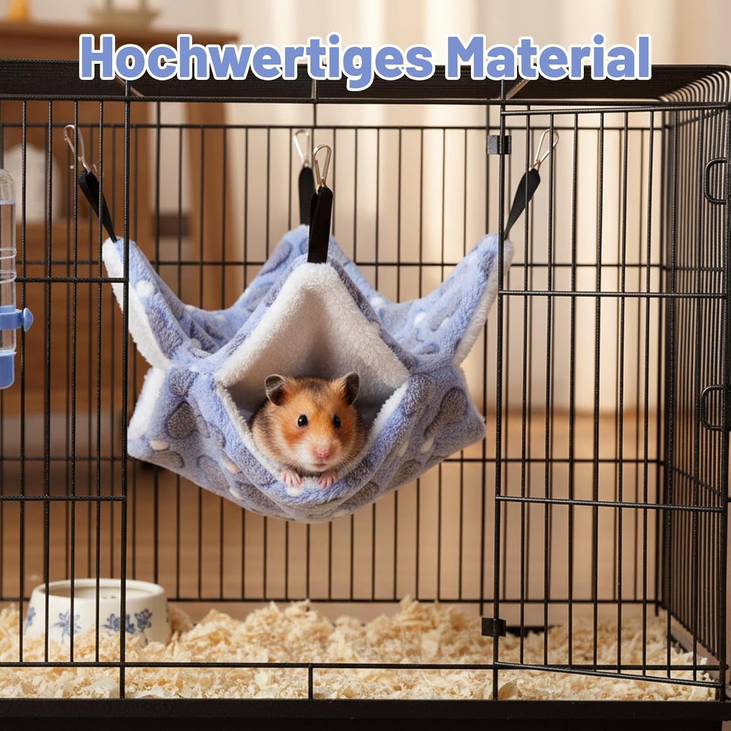 3PCS Ferret Hammock, Rat Hammock for Cage, Set with Green Star, Purple Heart & Pink Heart Designs, Soft Hanging Bed for Small Pets Like Sugar Gliders, Chinchillas, Guinea Pigs