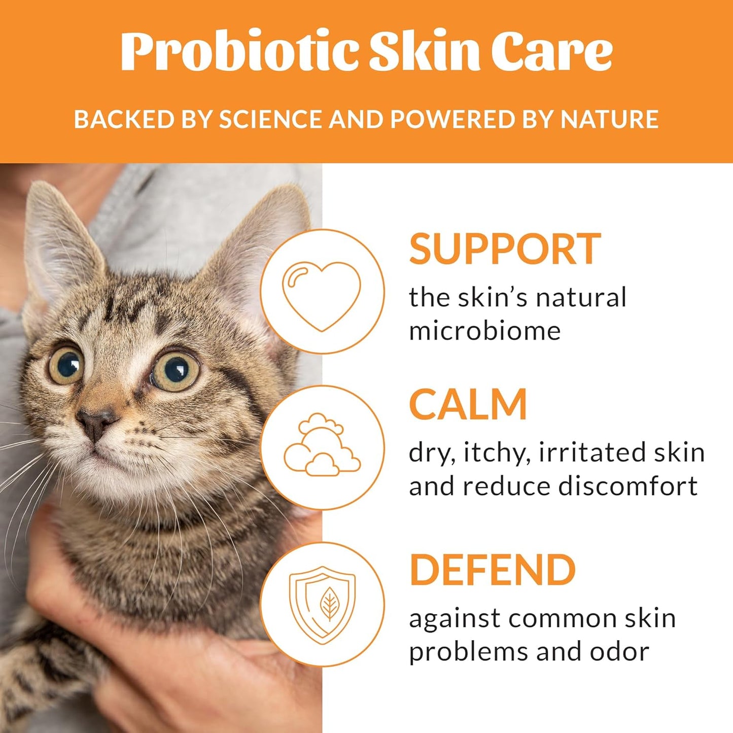Skout's Honor Probiotic Cat Shampoo & Conditioner with Avocado Oil & Omega-3s, 97% Natural, Paraben & Sulfate-Free, Cruelty-Free, Defend Against Itch, Dryness, Irritation. 16oz, Honeysuckle