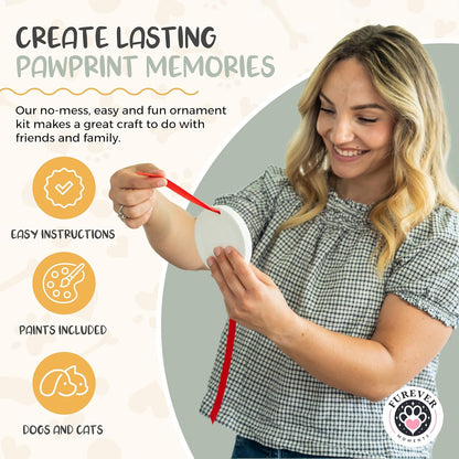 Pet Paw Print Impression Kit Makes (2) Dog Keepsake Ornaments, Inkless Paw Print Kit for Dogs (and Cats!) - Dog Paw Print Kit Keepsake, New Puppy Gift, Pawprint Kit w/ Paints & Name Stamps! (White)
