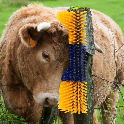 2 Pcs Livestock Scratch Brushs, Cattle Brush Relieves Itching and Cleansing Massage Brush Kit, Cattle Supplies Suitable for Cows, Horses, Sheep & Pigs with 2 Screws