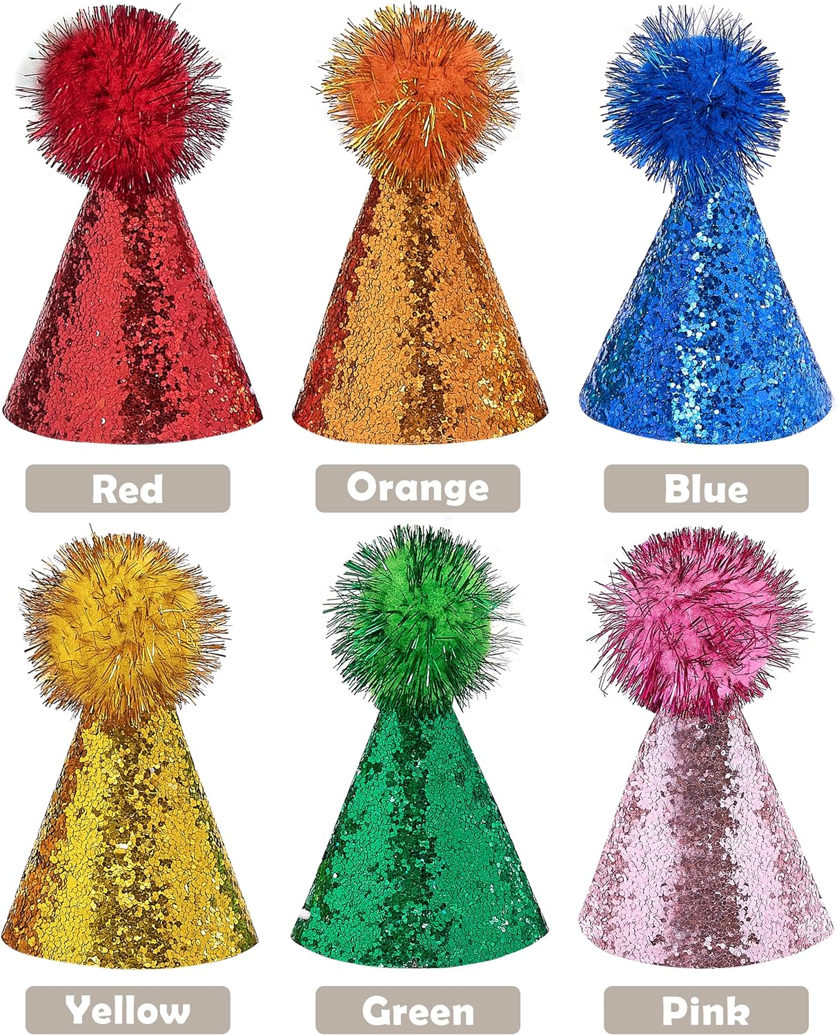 PET SHOW 10pcs Mini Small Dog Hats Cat Birthday Party Hat Rabbit Hats for Holiday Wedding Puppies Kittens Costume Accessories