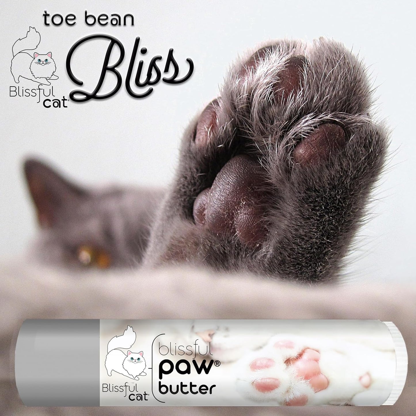 The Blissful Cat Paw Butter, Moisturizer for Dry Paw Pads, Softens and Protects Rough Feet, Versatile, Lick-Safe Balm, 0.15 oz.