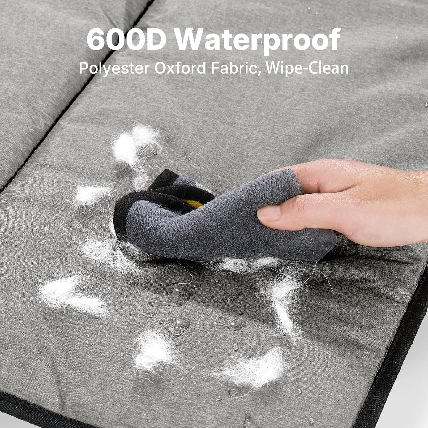 Veehoo Dog Bed for Car Back Seat, Waterproof Car Dog Beds with Bolster, Backseat Dogs Bed Fit for Backseat Extenders of SUV Trucks