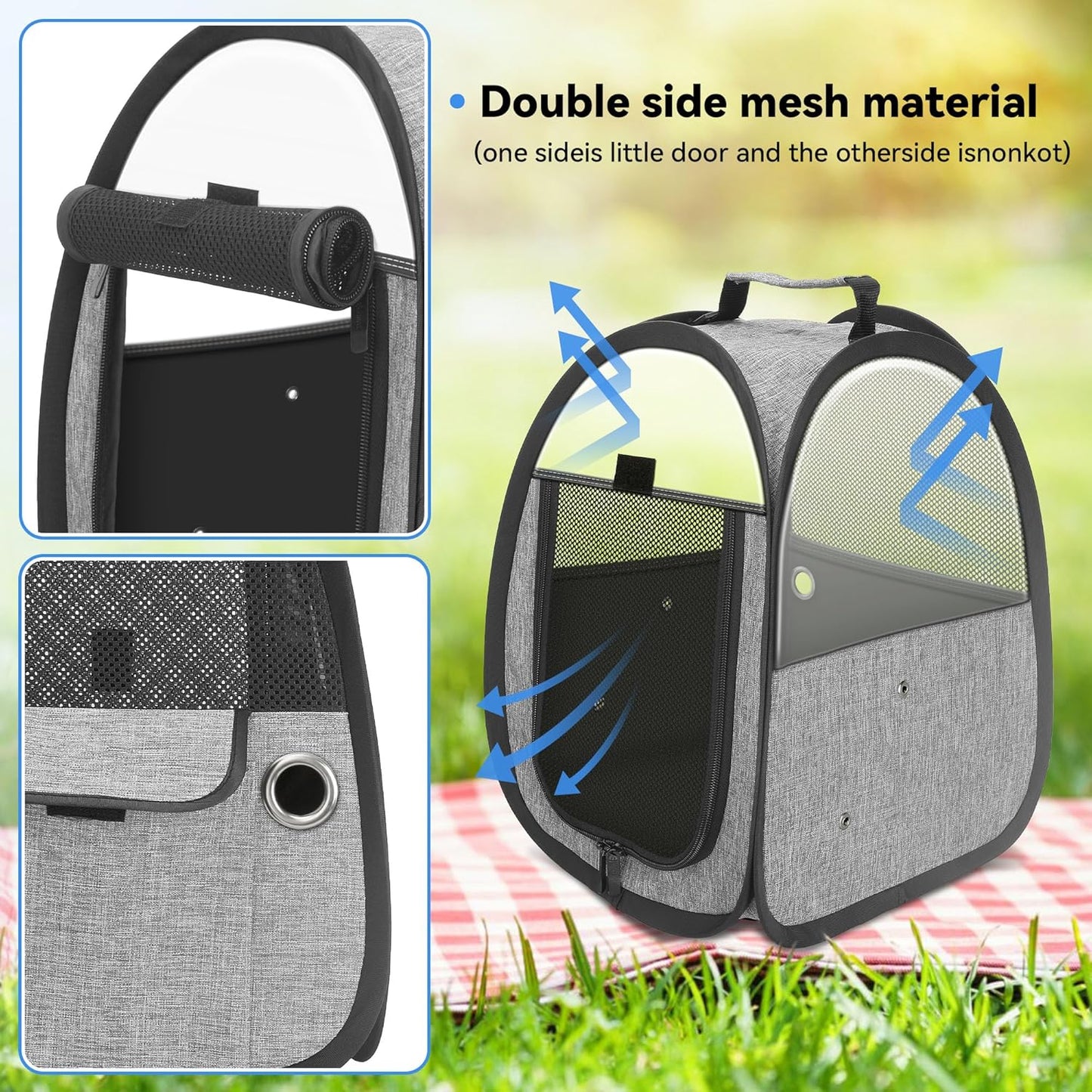 Akinerri Birds Travel Carrier, Small Bird Travel Bag, Transparent Breathable Travel Cage Bird Parrot Carrier, Include Perch and Bottom Tray