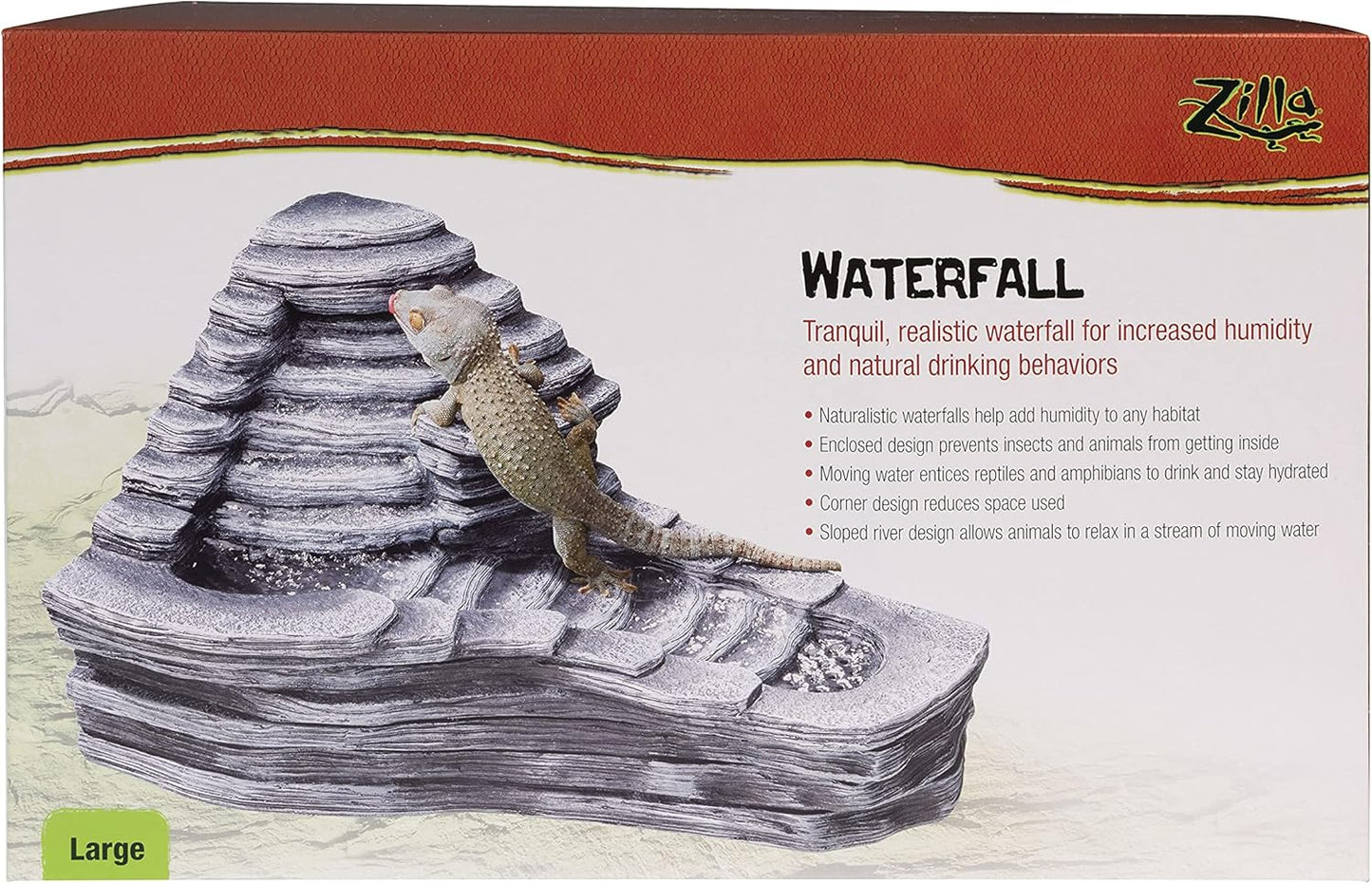 Zilla Pet Reptile Terrarium Waterfall Décor, Large
