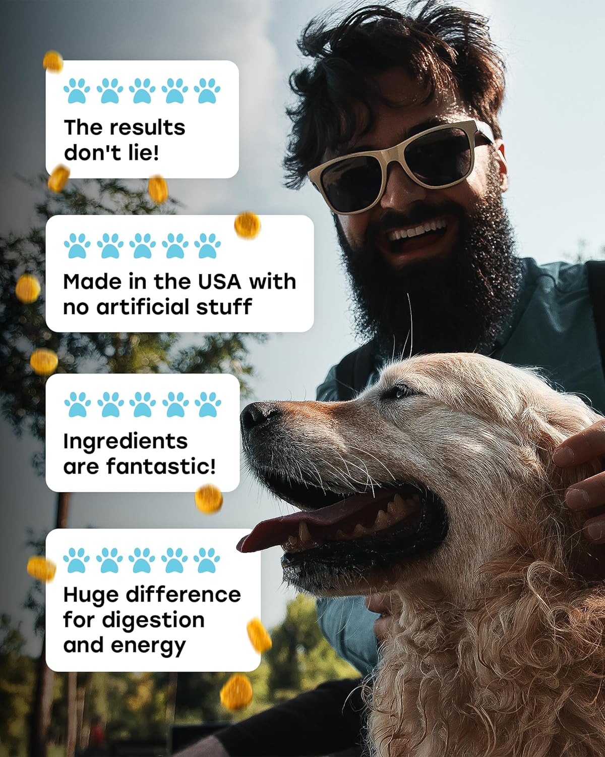 Chewable Dog Probiotics – All-in-One PhD-Endorsed Digestive Enzymes, Prebiotics, Turmeric, Omega-3 & Fiber – Gut, Diarrhea, Itchy Skin & Ear Support – All Ages, Made in USA, 140 Beef Chews