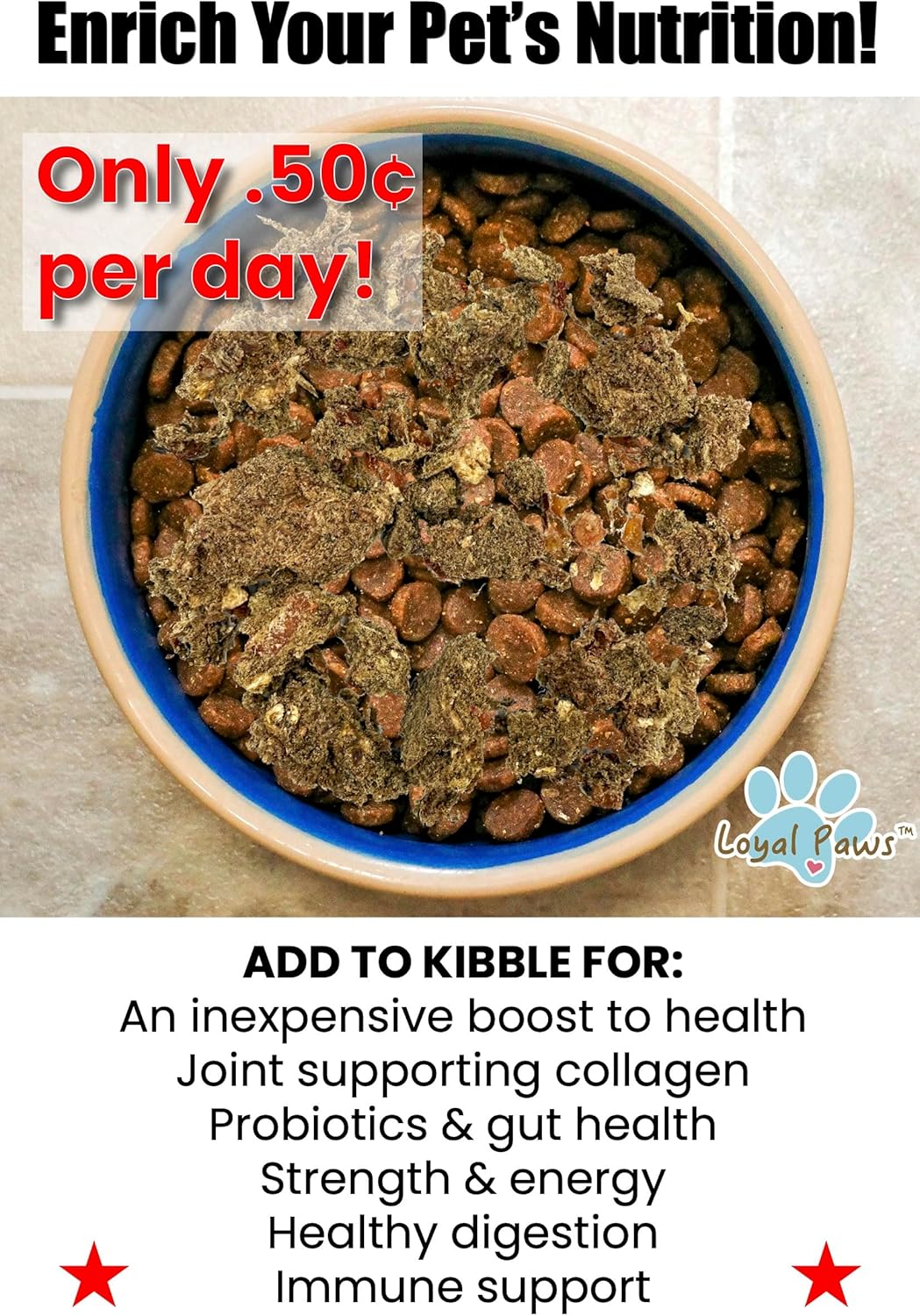 Freeze-Dried Dog Food Topper for Picky Eaters – Raw Beef Heart, Trachea, Kidney – High Protein, Grain-Free Meal Mixer – Natural Glucosamine & Chondroitin – Made in USA 6 oz