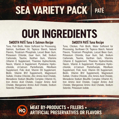 Wellness CORE Tiny Tasters Pate Adult Wet Cat Food, Natural, Protein-Rich, Grain Free, 1.75-Ounce Pouch, 12 Pack, (Seafood Variety Pack)