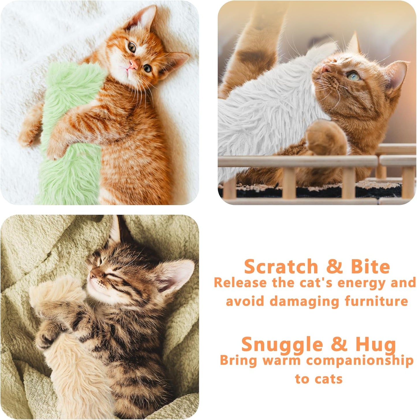 3 Pack Catnip Toys,Soft and Durable Cat Pillows Toys, Crinkle Sound Catnip Catnip Toys,Indoor Interactive Cat Kicker Toy, Companion Toys for Cats (Gray Set)