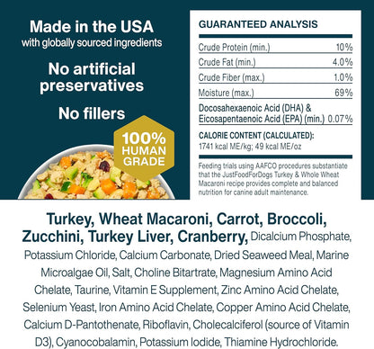 JustFoodForDogs Frozen Fresh Dog Food Topper, Variety Pack, Beef & Turkey Human Grade Dog Food Recipes, 5.5 oz (Pack of 18)