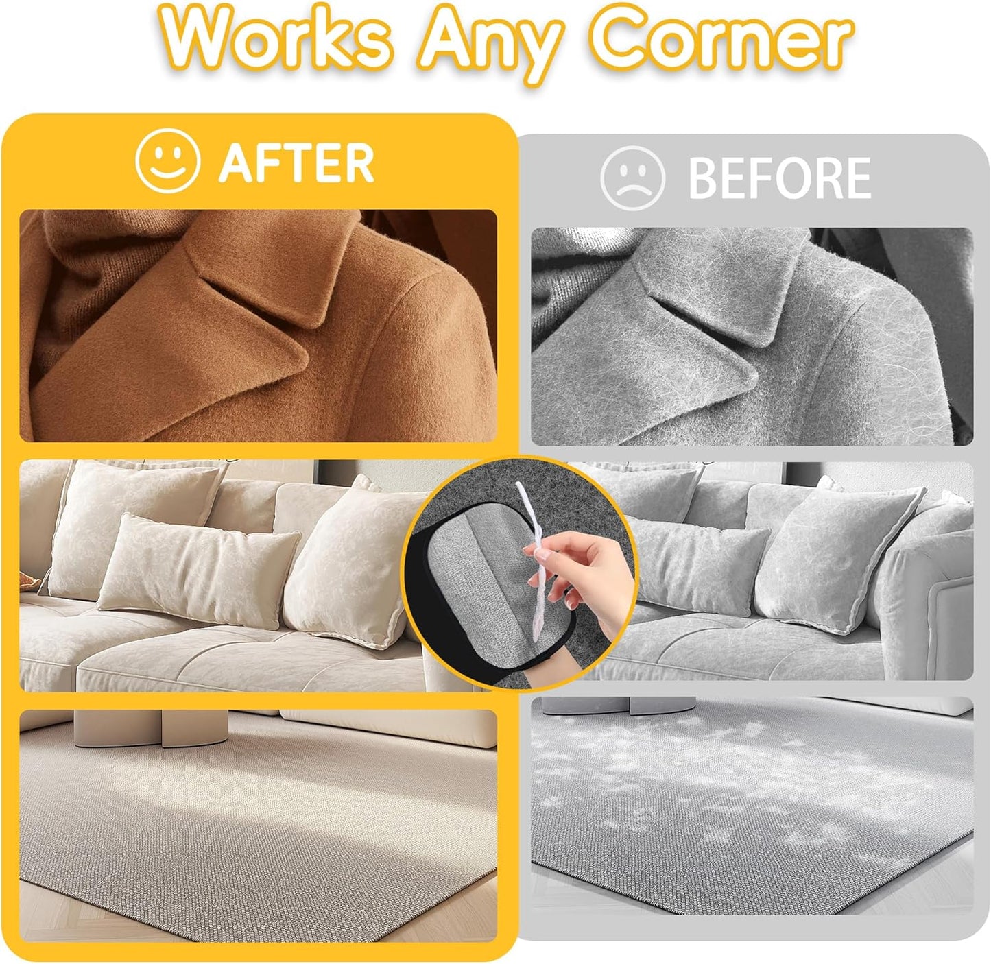 Pet Hair Removal Glove, Magic Brush Electrostatic Mitt, Pet Hair Remover Tool for Dog & Cat, Reusable Pet Hair Gloves Pet Grooming Needs, Fur Remover for Couch, Clothing, Carpet & Car Seat