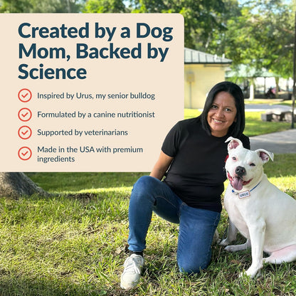 9-in-1 Senior Dog Supplement Multivitamin - Soft Dog Chews Treats for Joints, Energy, Digestion, Immunity | Probiotics, Colostrum, Omegas, Taurine – Duck Flavor - 120 Chewables