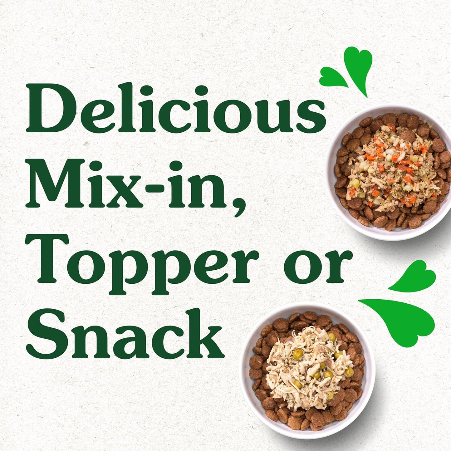 Greenies Smart Topper High Protein Wet Mix-in for Dogs, Chicken, Peas, Apples, and Brown Rice Recipe & Duck, Broccoli, Carrots and Barley Recipe Variety Pack with Whole Grains, 8 Trays of 2oz.