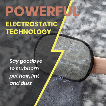 DELOMO Electrostatic Pet Hair Removal Glove: Pet Hair Mitt Glove for Cats & Dogs, Reusable Magic Brush Pet Hair Remover Glove for Couch, Carpet, Furniture, Car Seat & Clothing