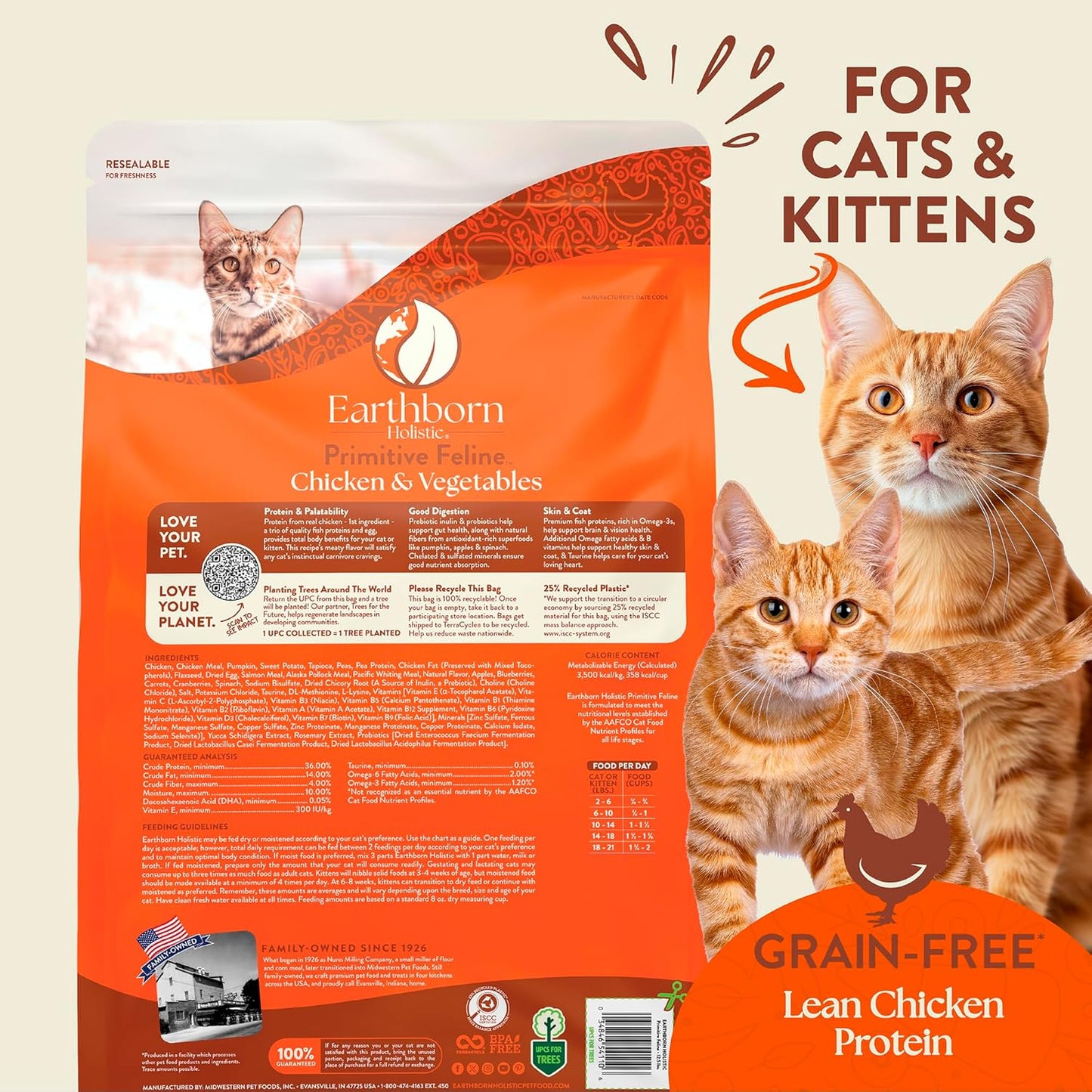 Earthborn Holistic Primitive Feline - Grain Free Dry Cat Food (12.5 Pounds)