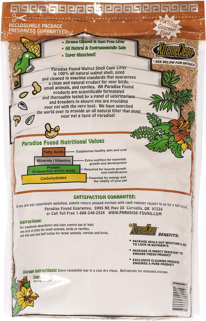 Paradise Found All Natural Walnut Shell Cage Litter (10lb)
