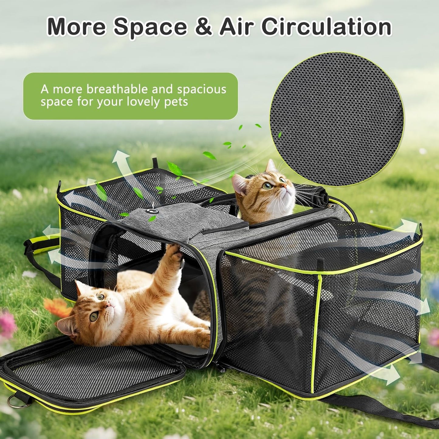Cat Carrier with Wheels Under 18 lbs, Rolling Pet Carrier TSA Airline Approved for Kitty and Small Dog, Cat Bag Carrier,Expandable Soft Sided Pet Carrier for Travel, Camping and Trip