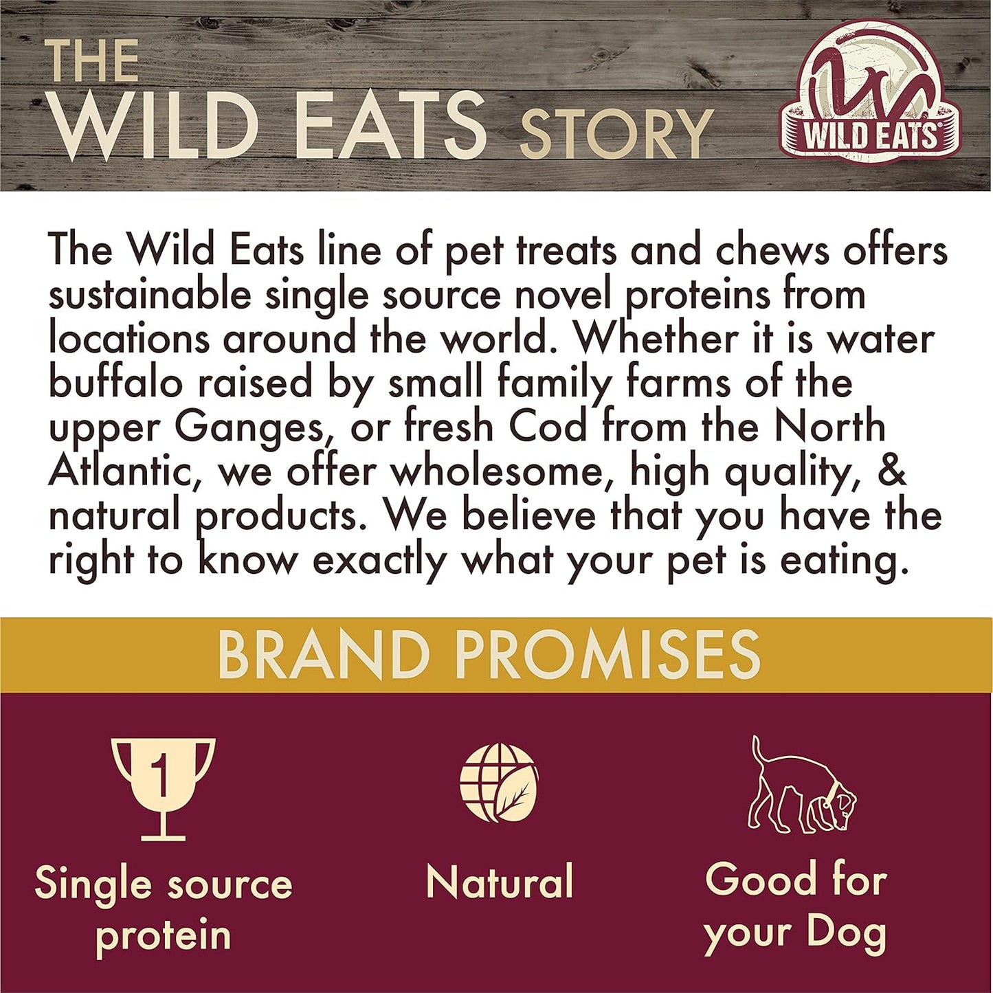 Wild Eats Water Buffalo All Natural Ear Dog Chews, Dog Treats & Snacks - 20 Piece Value Pack (Grain Free Treats - Great Alternative to Pig Ears, Cow Ears, Bones & Rawhides)