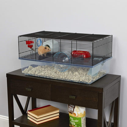 Ferplast Favola Hamster Cage Includes Free Water Bottle, Exercise Wheel, Food Dish & Hamster Hide-Out Large Hamster Cage Measures 23.6L x 14.4W x 11.8H-Inches