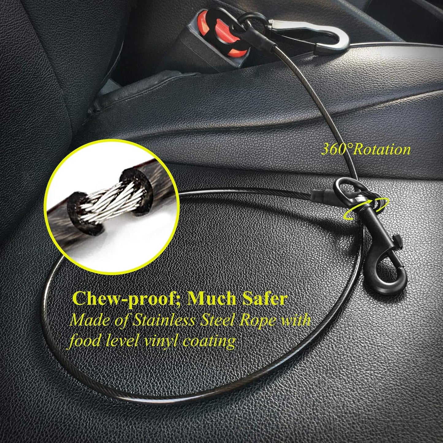 VIVAGLORY Dog Seat Belt + Dog Seat Cover, Chew Proof Waterproof Multi-Functional, Backseat Cover for Car