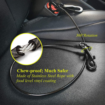 VIVAGLORY Dog Seat Belt + Dog Seat Cover, Chew Proof Waterproof Multi-Functional, Backseat Cover for Car