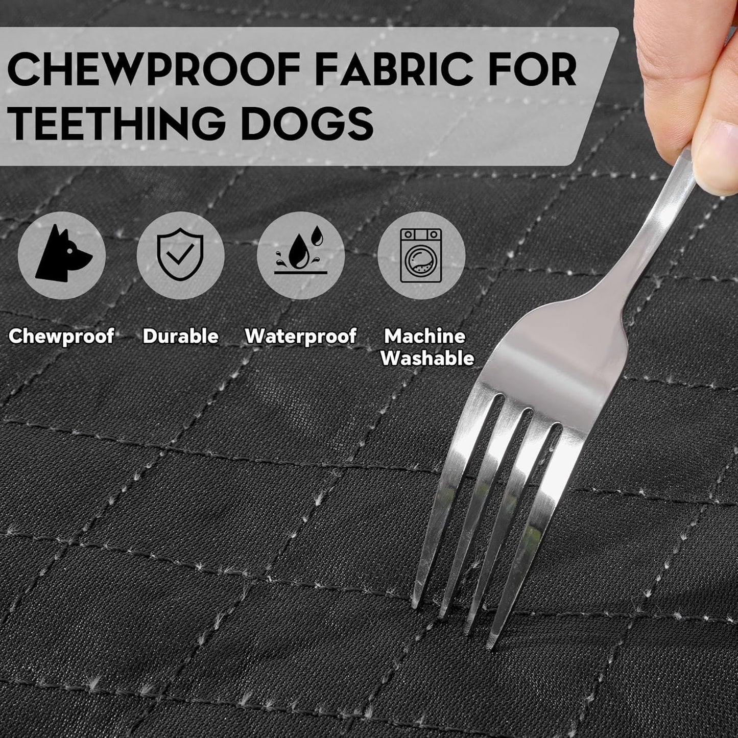 HOMBYS Double-Sided Indestructible Dog Blanket 40"x30", Chew Proof Tear-Resistant Pet Blanket for Aggressive Chewers, Duranble Furniture Protector for Sofa Bed & Crate, Grey