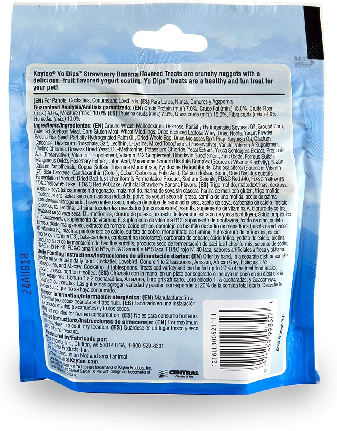 Kaytee Yo Dips Strawberry/Banana Flavor Yogurt Dipped Treat For Pet Birds, 3.5 oz