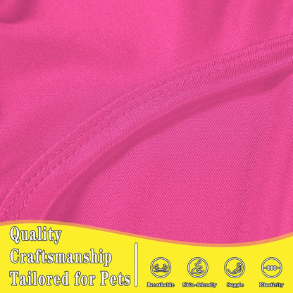2 Pack Solid Color Dog Shirts - Lightweight, Quick Dry, Breathable Pet T-Shirts for Small to Large Dogs - Stretchy, Durable, Ideal for All Seasons and Holidays.Rose red&Yellow S