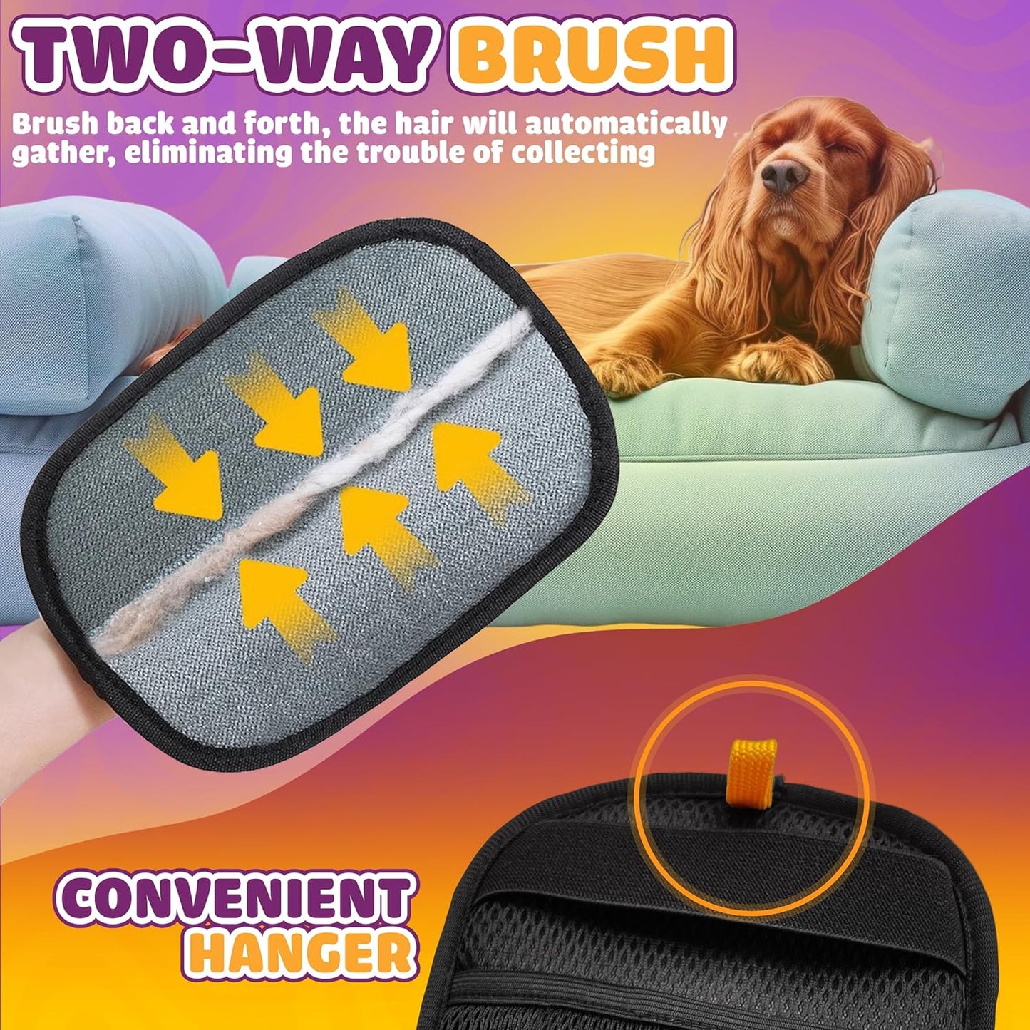 Pet Hair Removal Glove, Newly Upgraded 5-Finger Electrostatic Pet Hair Remover Glove, Reusable Cat & Dog Fur Removal Mitt, Magic Gloves for Furniture, Couch, Car, Laundry Lint Tool (1pcs)