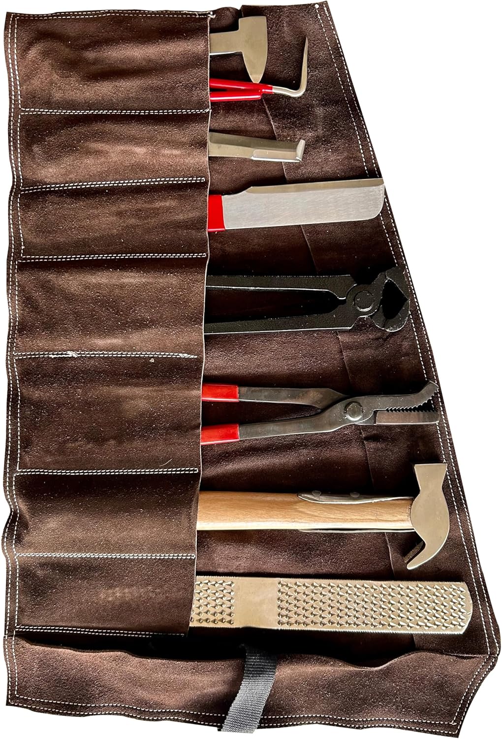 Farrier Tools 8pcs Hoof Kit, Horse Hoof Nippers, Goat Hoof Trimmer Kit, Hoof Trimmers for Goats, Horse, Sheep, Pig, Donkey, Farrier Supplies with Suede Leather Pouch