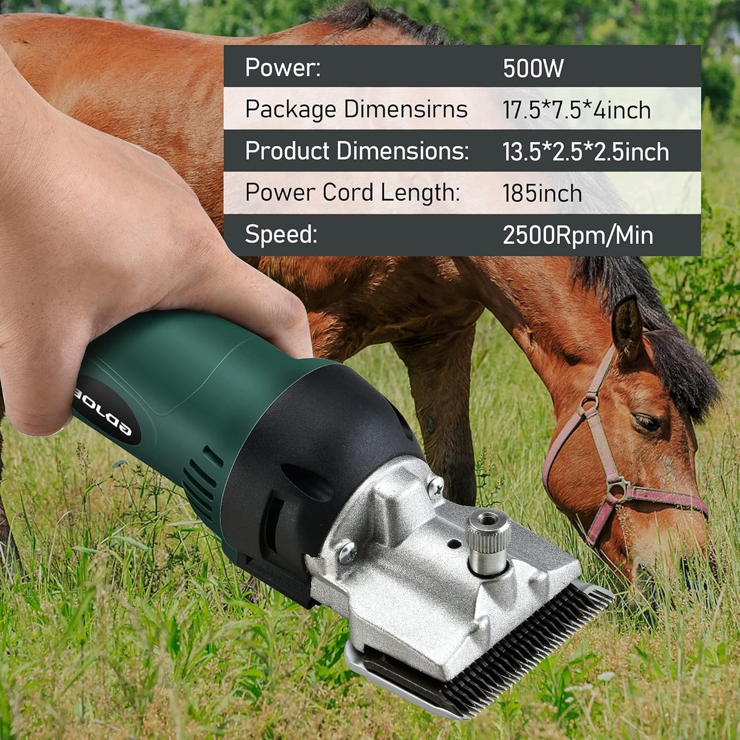 Horses Clippers,500w Professional Horse Clippers Heavy Duty Body Clipping, Sheep Shears for Dogs, Horse, Cattle, Farm Livestock Pet Grooming