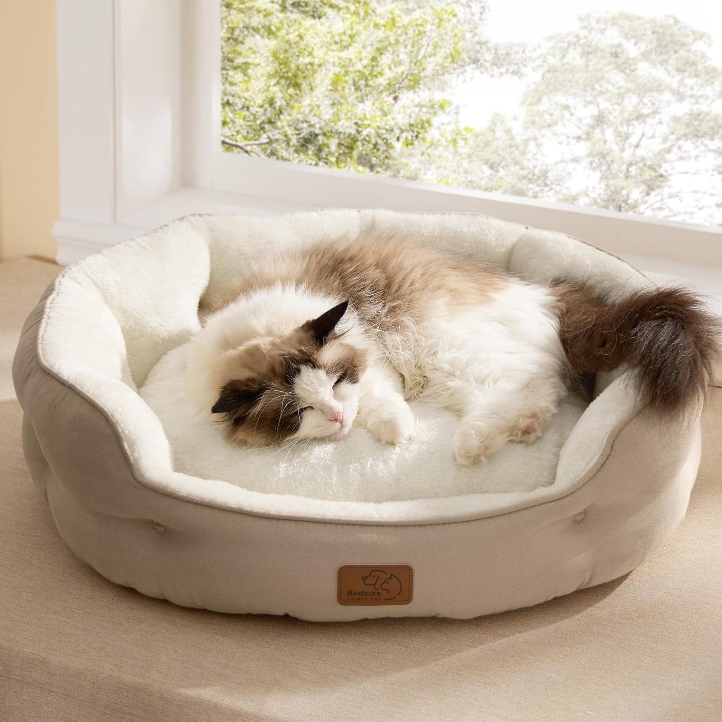 Bedsure Dog Beds for Small Dogs with LESURE Dog Birthday Cake Toy