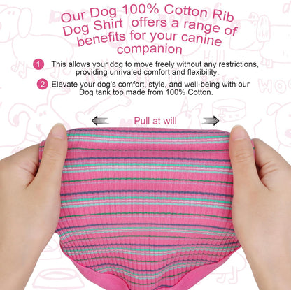 Elevate Your Pet's Comfort and Fashion: Premium 100% Cotton Rib Dog Shirt Vest for Small Breeds Like Chihuahuas, Yorkies, and Puppies .Year-Round Style with Tank-Style Puppy Attire Green X-Small