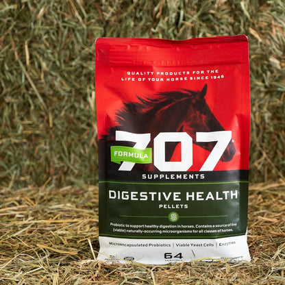Formula 707 Digestive Health Equine Supplement, 4lb Bag – Probiotics, Prebiotics and Digestive Enzymes for Horses