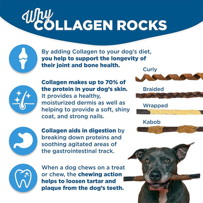 Best Bully Sticks Beef-Wrapped Collagen Sticks - 6 Inch 10 Count (Pack of 1) - Natural, USA Baked and Packed, Easily Digestible, Limited Ingredient, Rawhide Alternative Treat