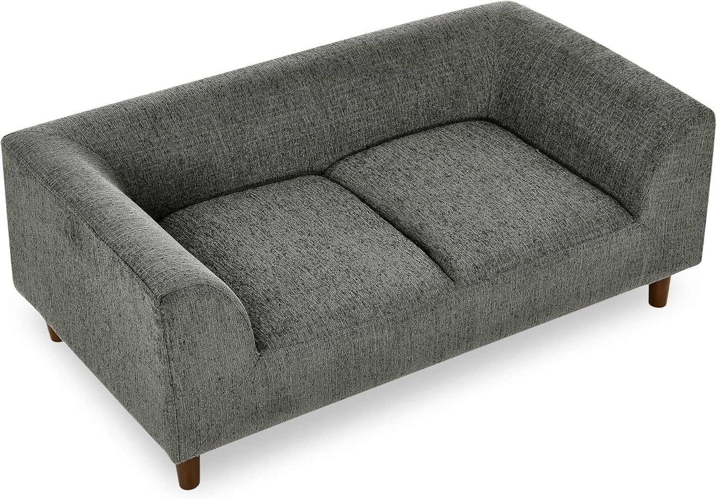 Pet Sofa Suitable for Small and Medium Dogs, Modern Elevated Dog Couch with Backrest and Armrests,Soft Cushion Comfortable Dog Sofa Bed for Small Spaces (Dark Grey)