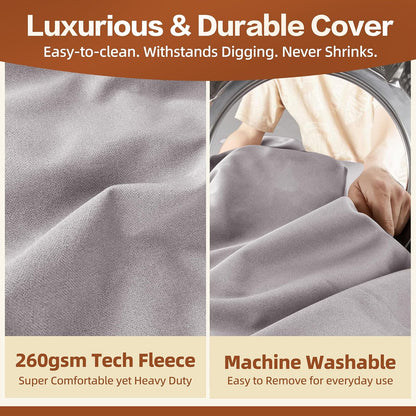 Sytopia XL Orthopedic Memory Foam Dog Bed 35D 46 inch, Extra Large Dog Sofa for Senior Dogs up to 100 lbs, Water Resistant & Washable Cover with Liner, Grey